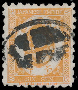 160428 - 1877 Mi.45; NJSC48  Old Koban 6Sen orange brown, line perfor