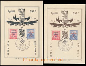 160511 - 1942 comp. of 2 various variants commemorative sheets IGLAU 