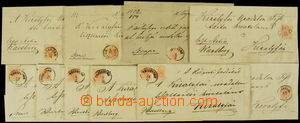 160552 - 1856 comp. of 10 pcs of folded letters with the Ist issue, M