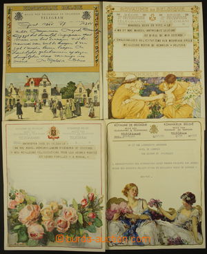 160561 - 1935-48 sestava 4ks ozdobných blahopřejných telegramů s 