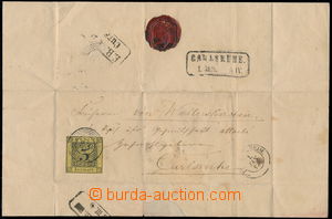 160626 - 1852 skládaný dopis vyfr. zn. 3Kr, Mi.2 s kružnicovým ra