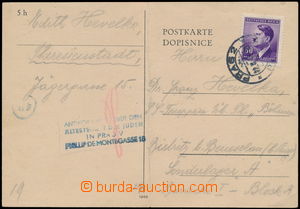 160778 - 1945 GHETTO TERESIENSTADT  postcard franked by 60h, CDS PRAG
