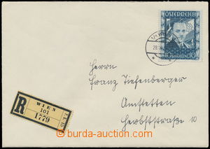 160792 - 1936 Mi.588, Dollfuss 10Sh na bianco R-dopisu, DR WIEN 1/ 28