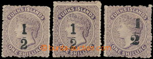 160833 - 1881 SG.13, 14, 19, Královna Viktorie ½P/1Sh matně fi