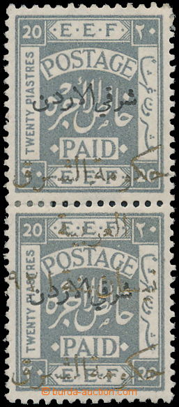 160843 - 1923 SG.68, Palestine 20Pa grey with Arabian Opt East Jordan