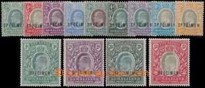 160845 - 1904 SG.32-44, Edvard VII. 1/2A-5Rp, série SPECIMEN; 2Rp le