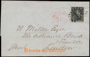160857 - 1868 letter to London, with SG.34, Sitting Britannia 1Sh bla