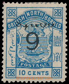 160870 - 1886 SG.56a, Coat of arms 10C blue, INVERTED Opt 6 CENT and 