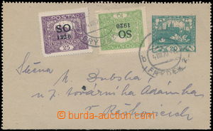 161096 - 1920 Hradcany letter-card CZL1 without margins, uprated by. 