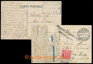 161101 - 1912-13 BALKÁNSKÉ VÁLKY  sestava 2ks pohlednic adresovan