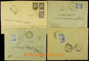 161160 - 1908-14 TURKISH POST IN IRAQ  4 letters franked with Turkish