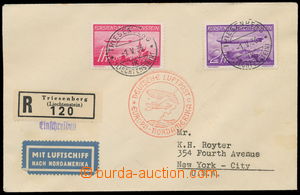 161198 - 1936 LICHTENŠTEJNSKO / NORDAMERIKAFAHRT  R+Let-dopis do N.Y