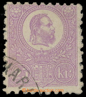 161226 - 1871 Mi.6a, Franz Josef 25K fialová, kamenotisk, fragment r