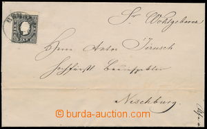 161227 - 1860 skládaný dopis zaslaný z Berouna do Nižboru, vyfr. 