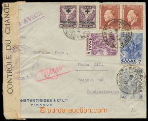 161289 - 1938 commercial air-mail letter to Prague with multicolor fr