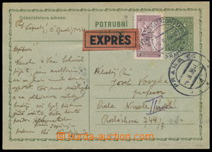 161290 - 1935 CPO2, sent as express, uprated with stamp 1Kč Anthem-i