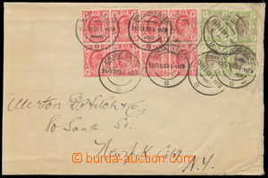 161295 - 1909 těžší dopis zaslaný do New Yorku, vyfr. bohatou fr