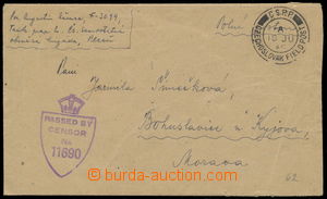 161298 - 1945 letter sent from tank batt./guidon 2. Czechosl. separat