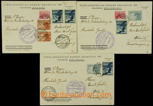 161301 - 1933 VĚTROŇOVÁ POŠTA  sestava 3ks pohlednic, 3x různá 