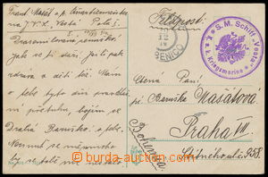 161314 - 1914 S.M.S. SCHIFF VESTA  fialové kruhové raz. na nevyplac