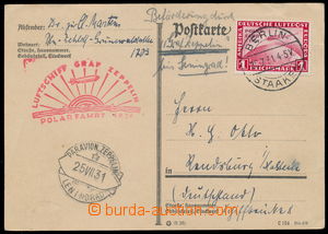 161333 - 1931 POLARFAHRT 1931, Let- korespondenční lístek zaslaný