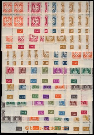 161338 - 1941-43 Pof.SL13-SL24, selection of complete line values iss