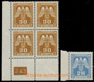 161341 - 1943 Pof.SL13VV, SL21VV, II. vydání hodnota 30h hnědá do