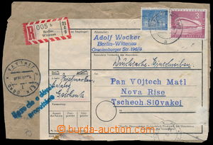 161349 - 1958 balíkový lístek, zásilka zaslána do ČSR jako R, v