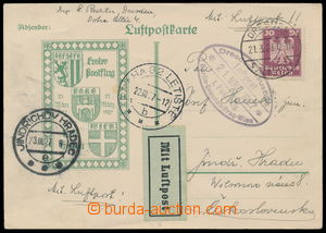 161352 - 1927 lístek 1. letu DRESDEN-PRAG-WIEN s přítiskem, zaslan