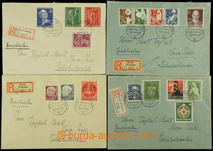 161364 - 1953-54 sestava 4ks R-dopisů adresovaných do ČSR, 1x pro