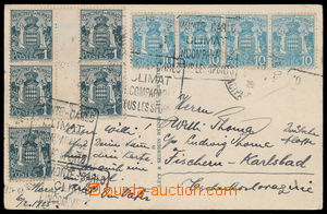 161366 - 1925 pohlednice zaslaná do ČSR s bohatou frankaturou zn. M