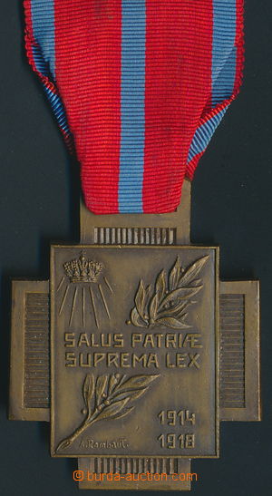 161391 - 1934 BELGIE  Ohnivý kříž 1914-1918, bronz, originální 