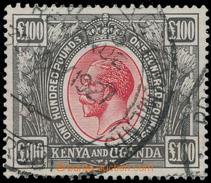 161398 - 1922-1927 SG.105, Jiří V. £100 červená / černá, r