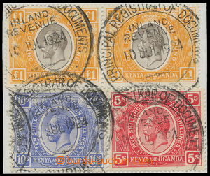 161401 - 1922-1927 SG.92, 94, 95 (2), Jiří V., 5Sh a 10Sh a 2x  