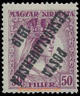161411 -  Pof.123Pp, Zita 50f violet, inverted overprint, type III., 