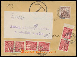 161525 - 1941 insufficiently franked letter to Třeboně with Brno 1,