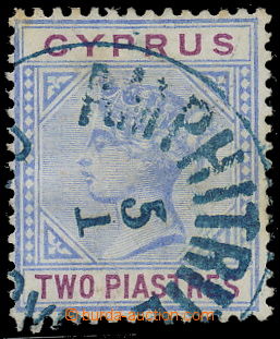 161614 - 1883 SG.19, Královna Viktorie 2Pi s modrým kruhový lodní