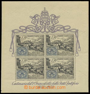 161655 - 1952 Mi.Bl.1, souvenir sheet Anniversary of Stamp, popular s