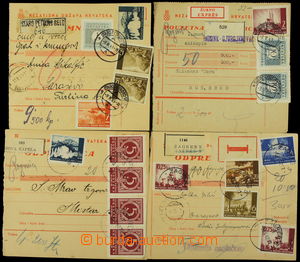 161668 - 1942-44 4 larger parts of parcel cards with interesting mixe