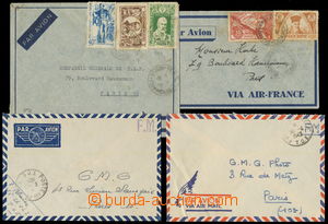 161671 - 1946-49 sestava 4ks dopisů do Francie z toho 2x PP s kruhov