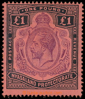 161803 - 1913 SG.98, Jiří V. £1 purpurová / černá; lehká s