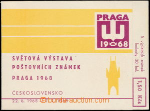 161844 - 1968 ZS1, známkový sešitek Praga 1968 1,50Kčs, 2x 30h - 