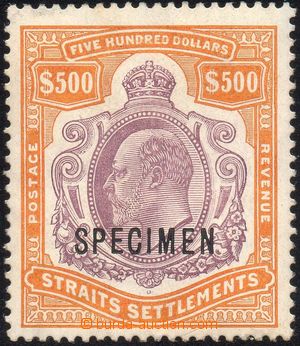 162003 - 1906 SG.169, Edvard VII., 500$ purpurová/oranžová, SPECIM