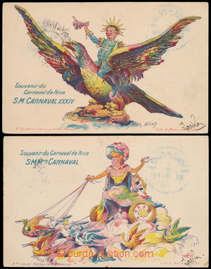 162024 - 1906 NICE - sestava 2 kolorovaných litografických pohledni