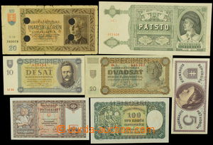 162027 - 1939-45 comp. 6 pcs of bank-notes, outside 500Ks all Specime
