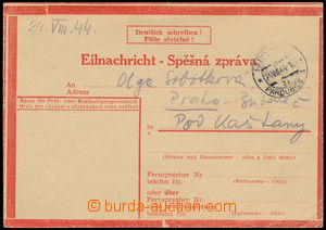 162070 - 1944 CZS1, spěšná zpráva zaslaná z Pardubic do Prahy, D