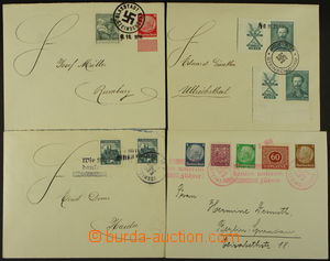 162101 - 1938 comp. 4 pcs of letters with 4 various provisory cancel.