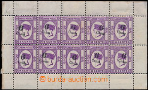 162219 - 1891-1892 SG.35w, kompletní arch 10ks přetiskových Králo