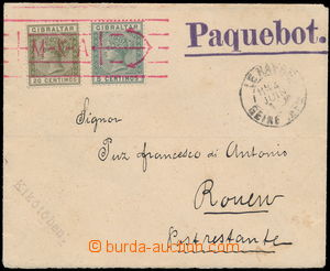 162225 - 1898 dopis s SG.22 a 25, Královna Viktorie 5 Centimos a 20 