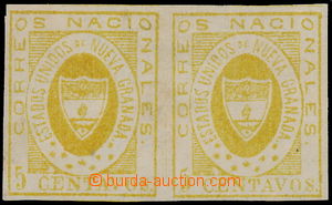 162234 - 1861 NOVÁ GRANADA, Sc.14, Mi.10b, 2-páska Znak 5C žlutá;